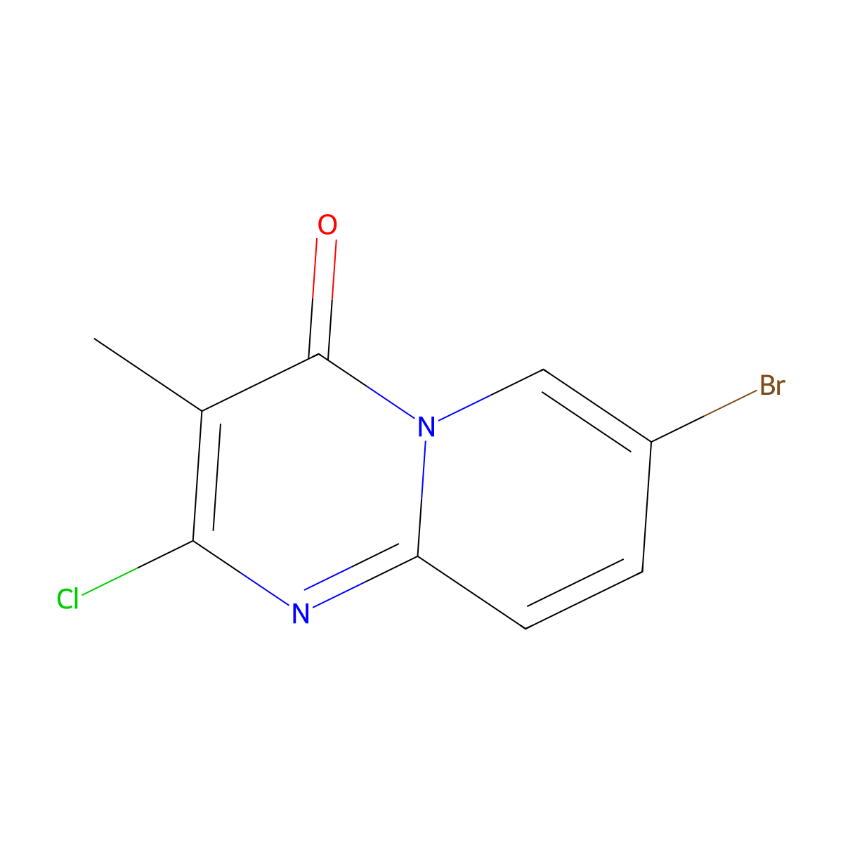7-Bromo-2-chloro-3-methyl-4H-pyrido[1,2-a]pyrimidin-4-one molecular structure, CAS 2137981-98-5