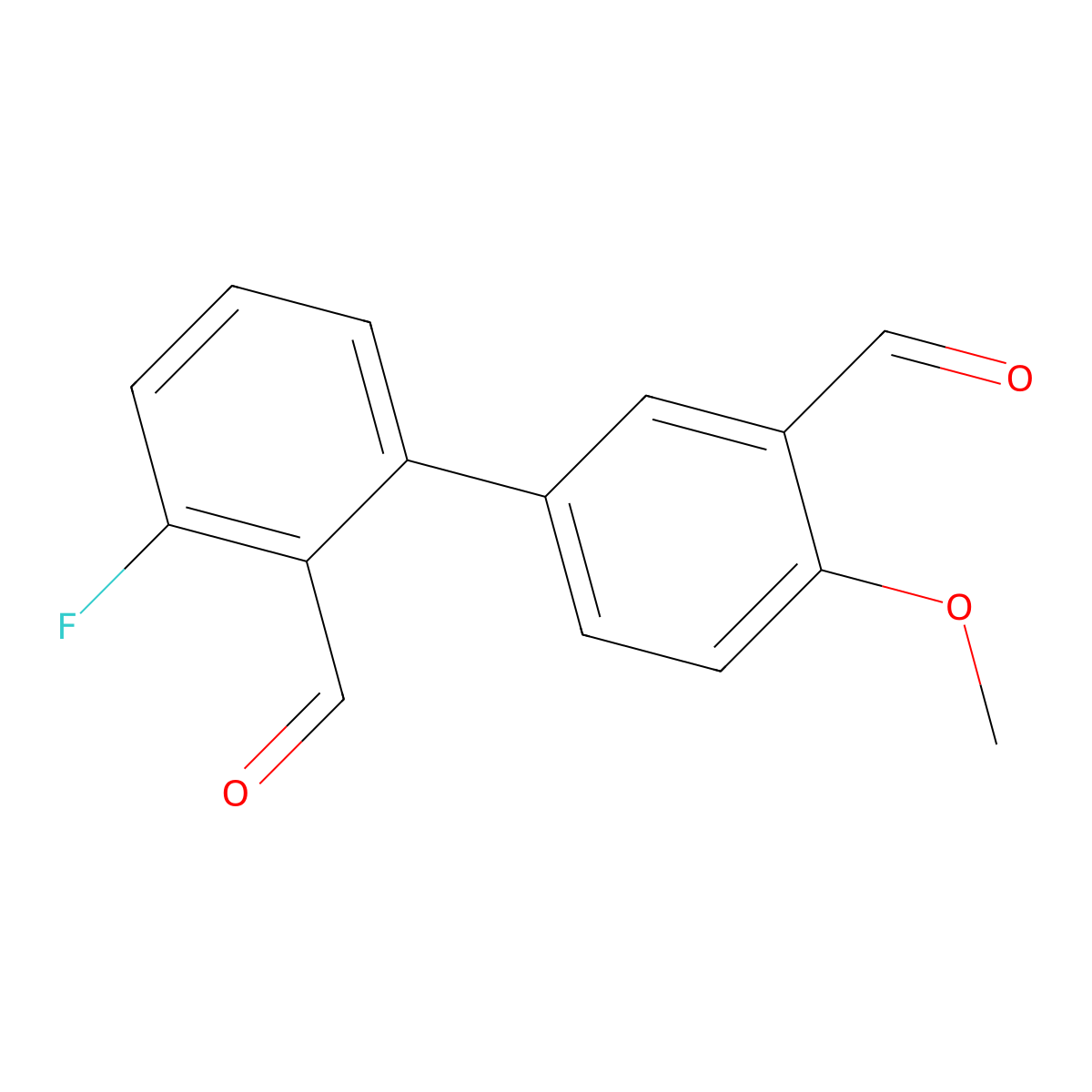 5-(3-Fluoro-2-formylphenyl)-2-methoxybenzaldehyde molecular structure, CAS 2137982-30-8