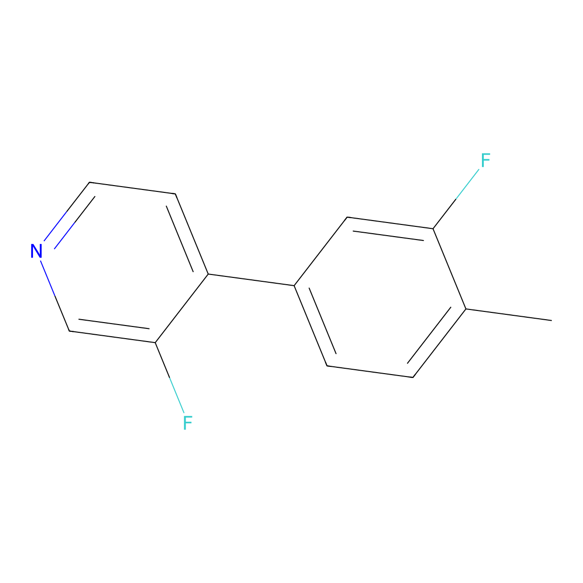 3-Fluoro-4-(3-fluoro-4-methylphenyl)pyridine molecular structure, CAS 2137982-63-7