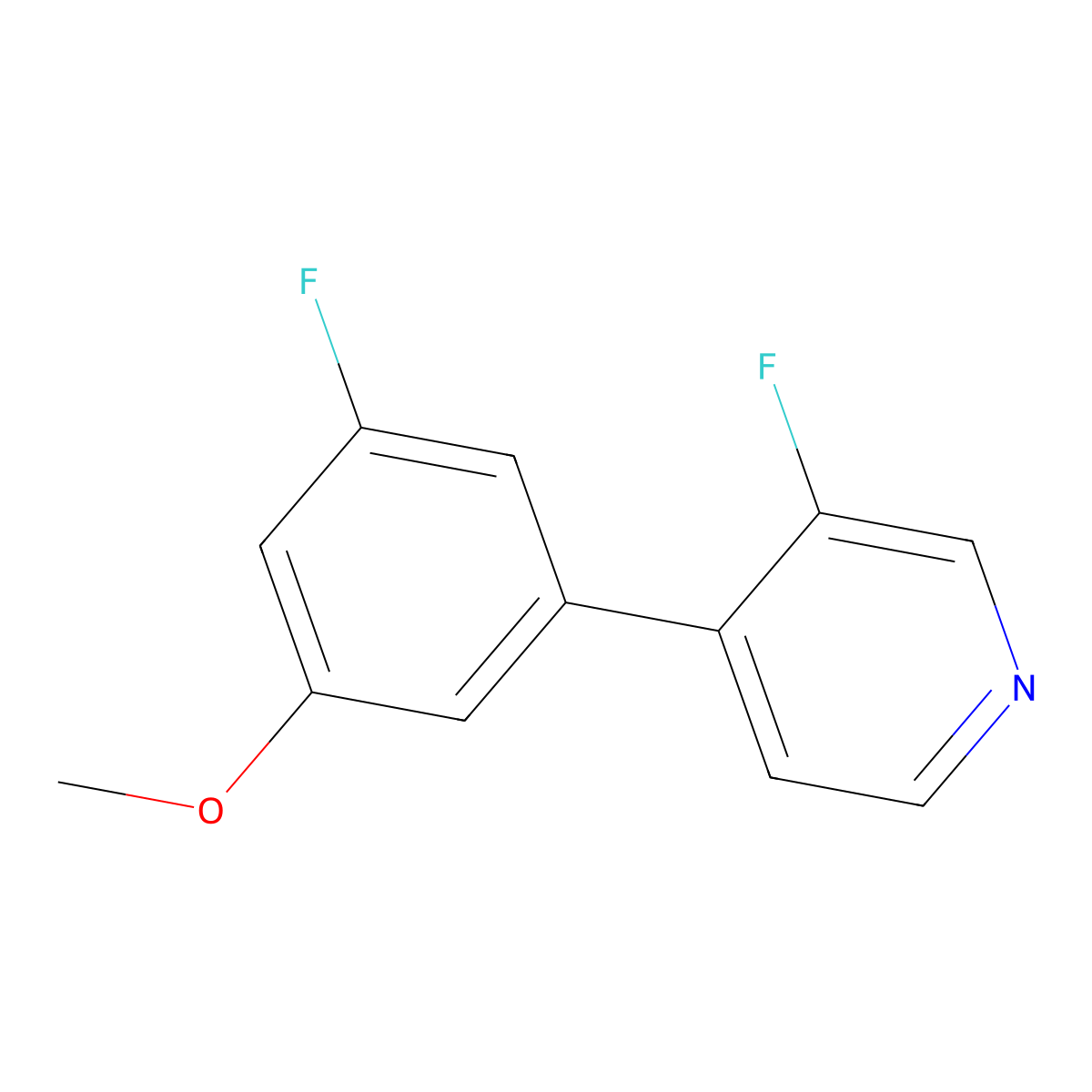 3-Fluoro-4-(3-fluoro-5-methoxyphenyl)pyridine molecular structure, CAS 2137982-72-8
