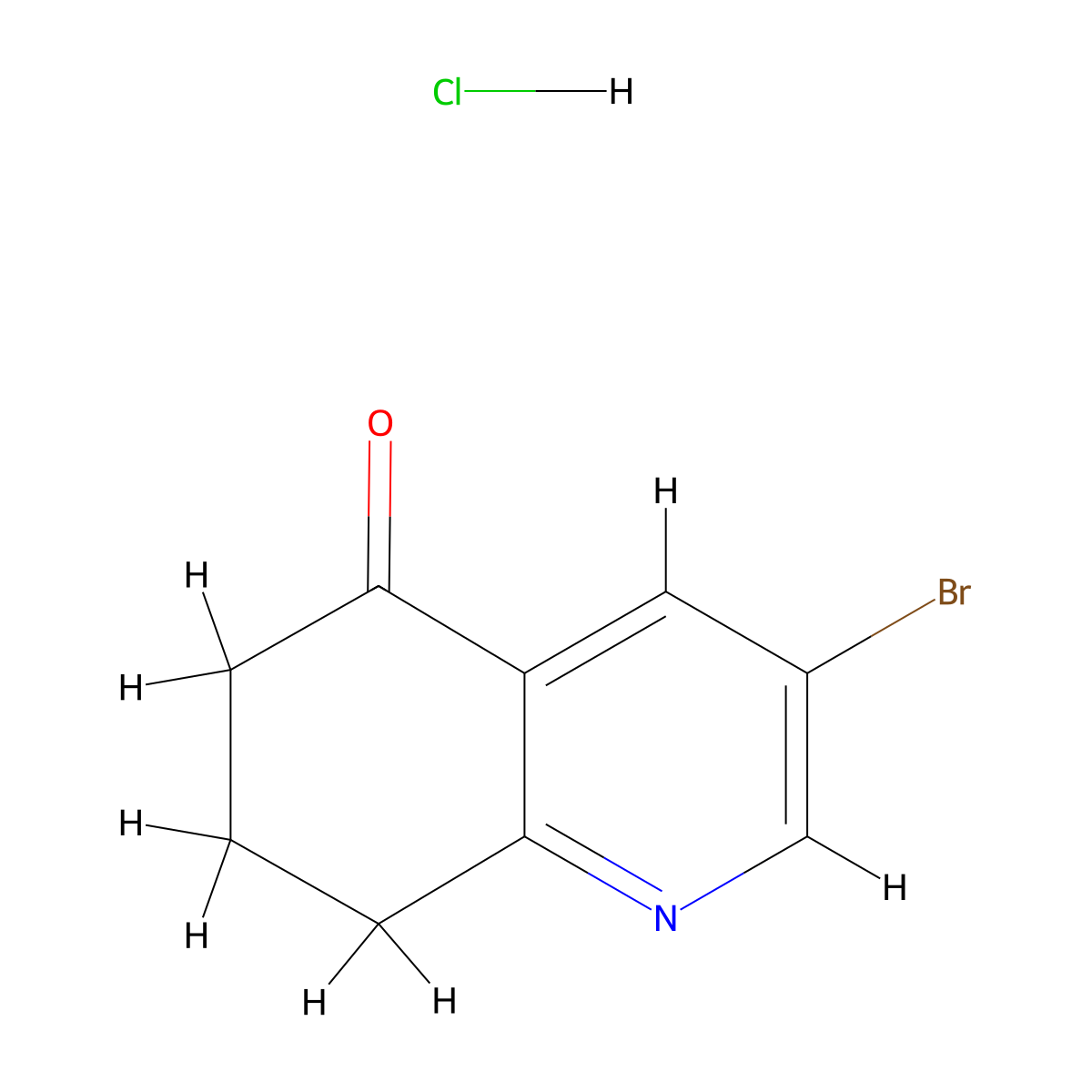 3-Bromo-5,6,7,8-tetrahydroquinolin-5-one hydrochloride molecular structure, CAS 2137987-02-9