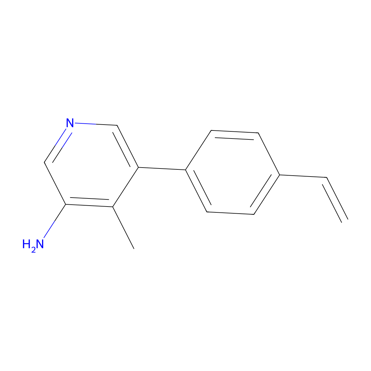 5-(4-Ethenylphenyl)-4-methylpyridin-3-amine molecular structure, CAS 2137987-07-4