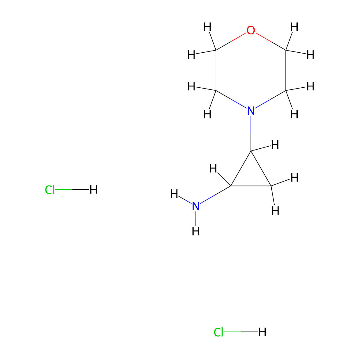 2-(Morpholin-4-yl)cyclopropan-1-amine dihydrochloride molecular structure, CAS 2137987-91-6