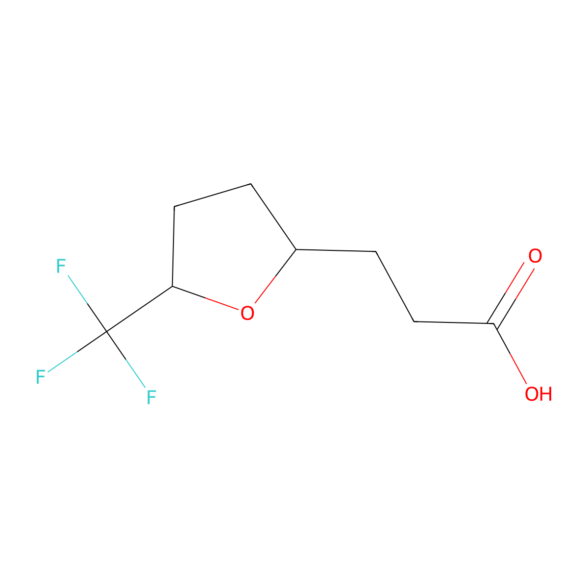 3-[5-(Trifluoromethyl)oxolan-2-yl]propanoic acid molecular structure, CAS 2137987-95-0