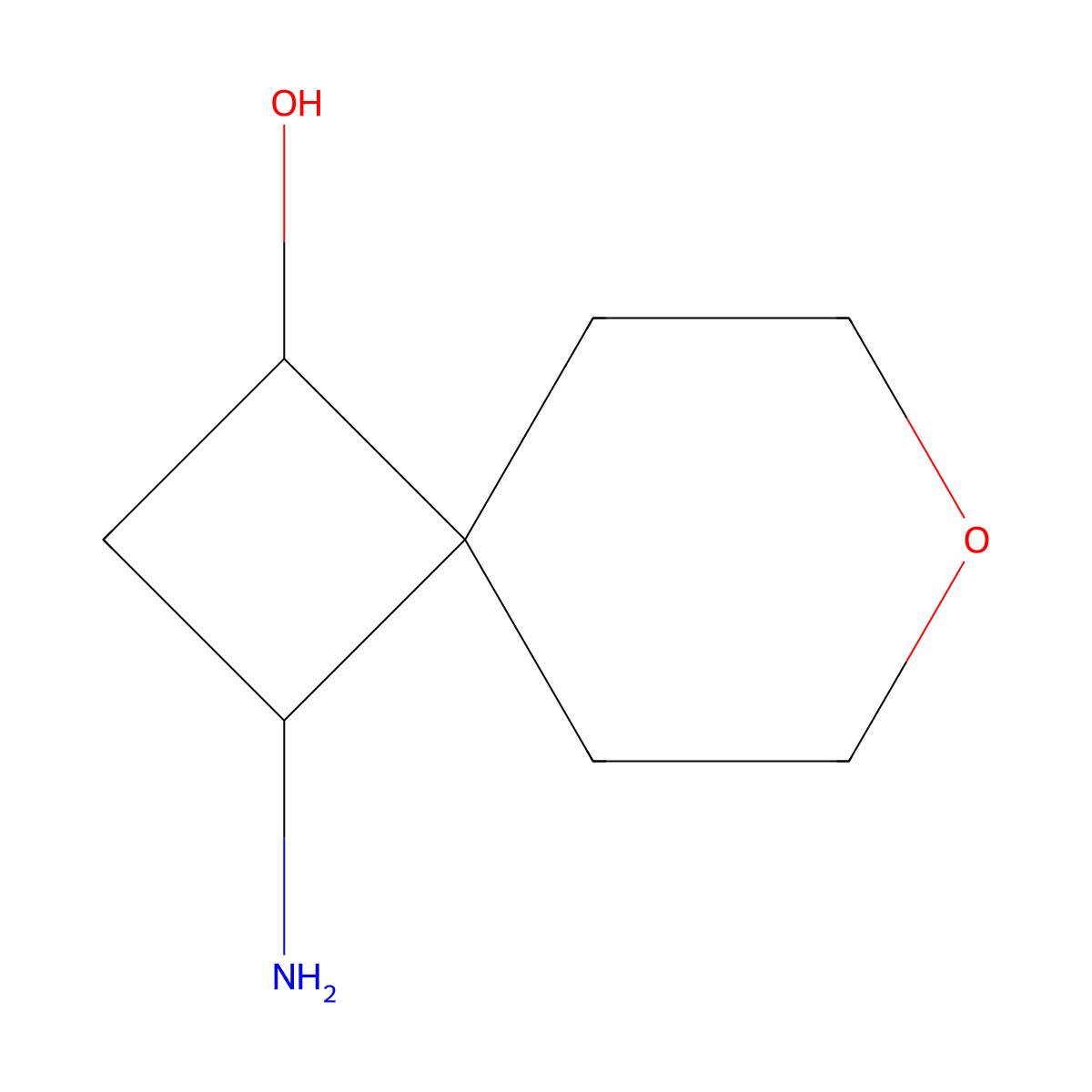 3-Amino-7-oxaspiro[3.5]nonan-1-ol molecular structure, CAS 2137987-96-1
