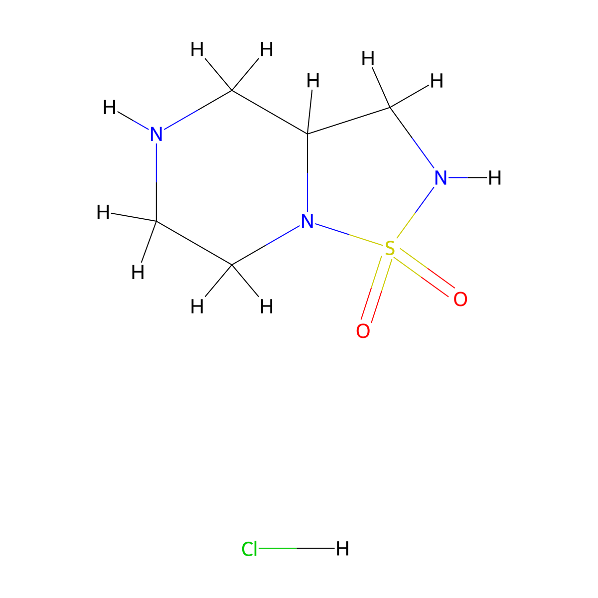 hexahydro-2H-1lambda6-[1,2,5]thiadiazolo[2,3-a]piperazine-1,1-dione hydrochloride molecular structure, CAS 2137989-56-9