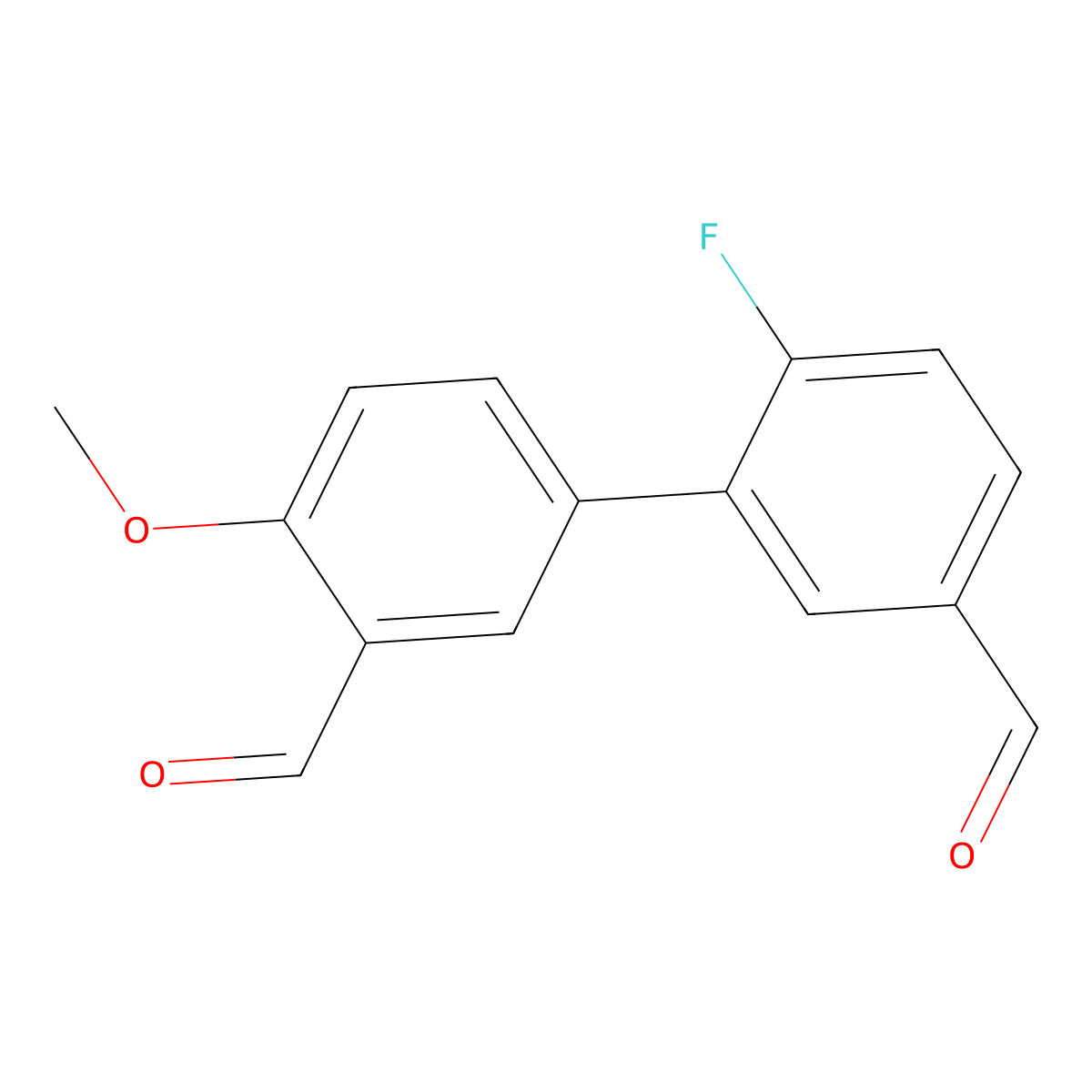 5-(2-Fluoro-5-formylphenyl)-2-methoxybenzaldehyde molecular structure, CAS 2137992-13-1