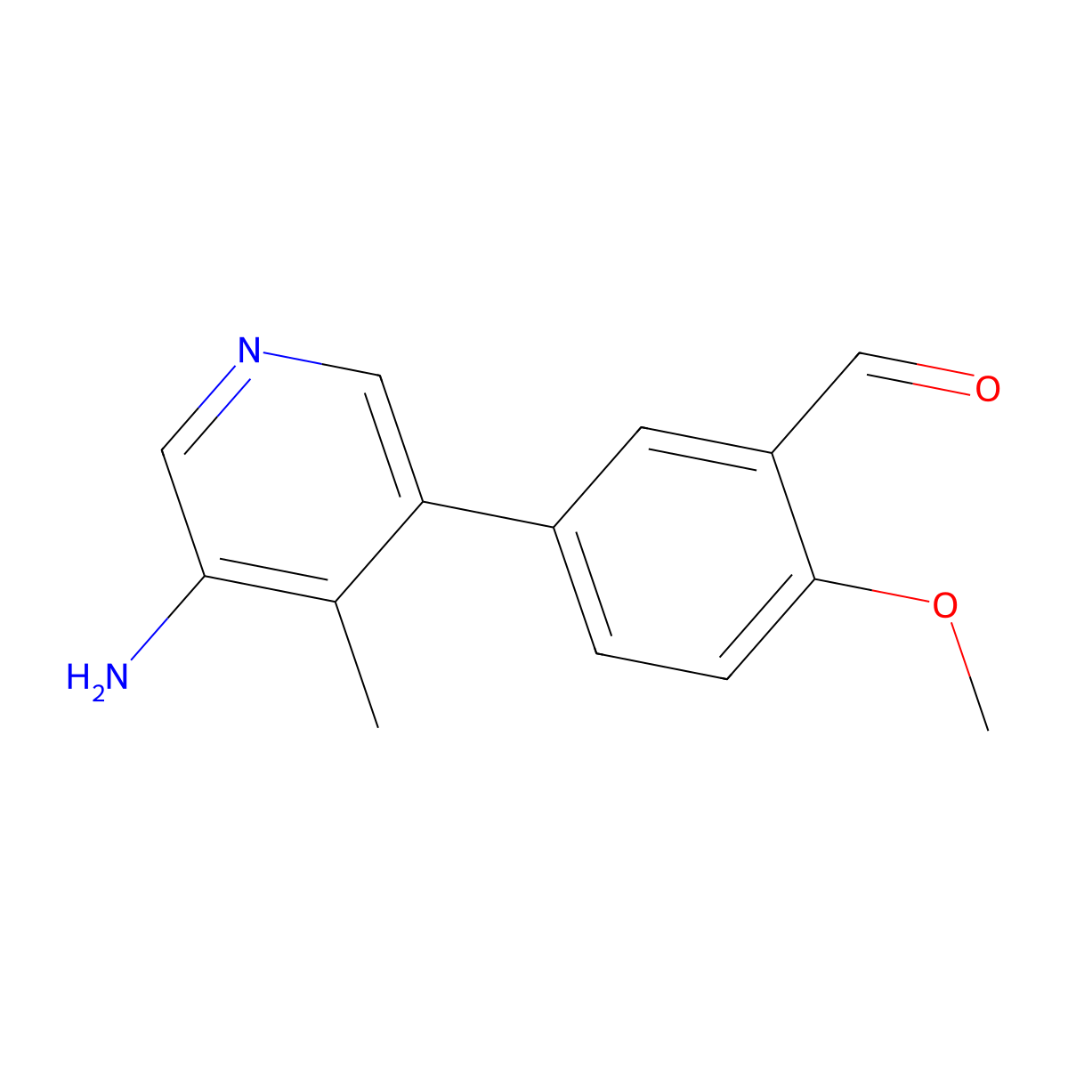 5-(5-Amino-4-methylpyridin-3-yl)-2-methoxybenzaldehyde molecular structure, CAS 2137992-20-0
