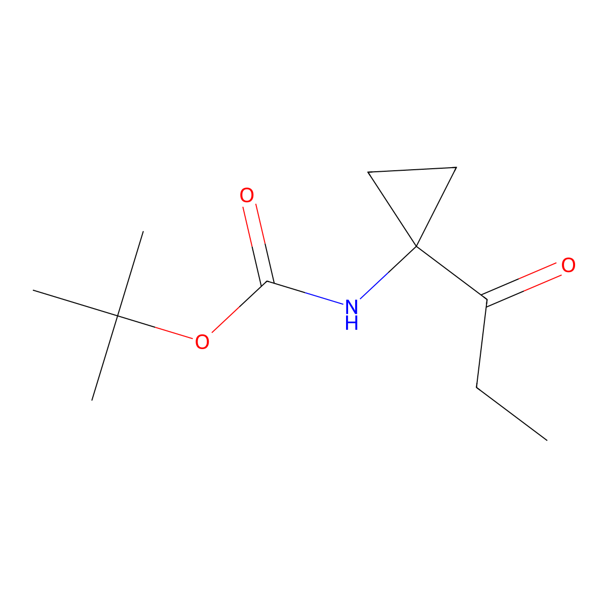 tert-butyl N-(1-propanoylcyclopropyl)carbamate molecular structure, CAS 2137996-06-4