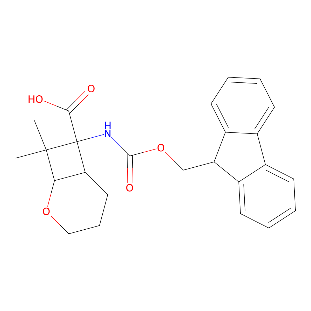 7-({[(9H-fluoren-9-yl)methoxy]carbonyl}amino)-8,8-dimethyl-2-oxabicyclo[4.2.0]octane-7-carboxylic acid molecular structure, CAS 2137996-99-5