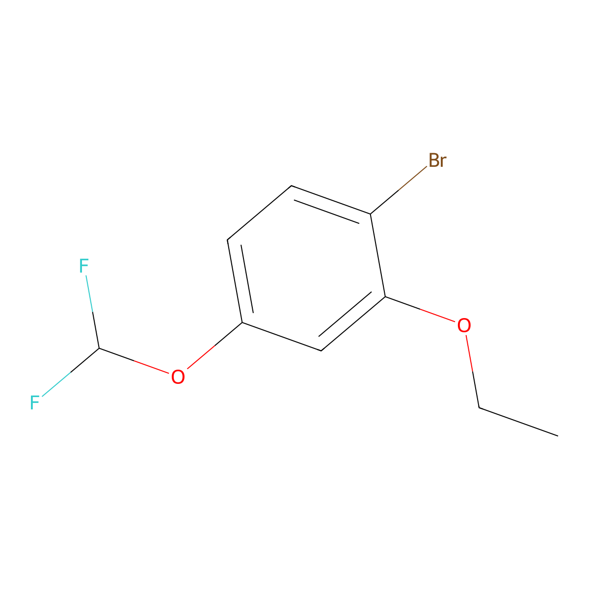 1-Bromo-4-(difluoromethoxy)-2-ethoxybenzene molecular structure, CAS 2137997-31-8