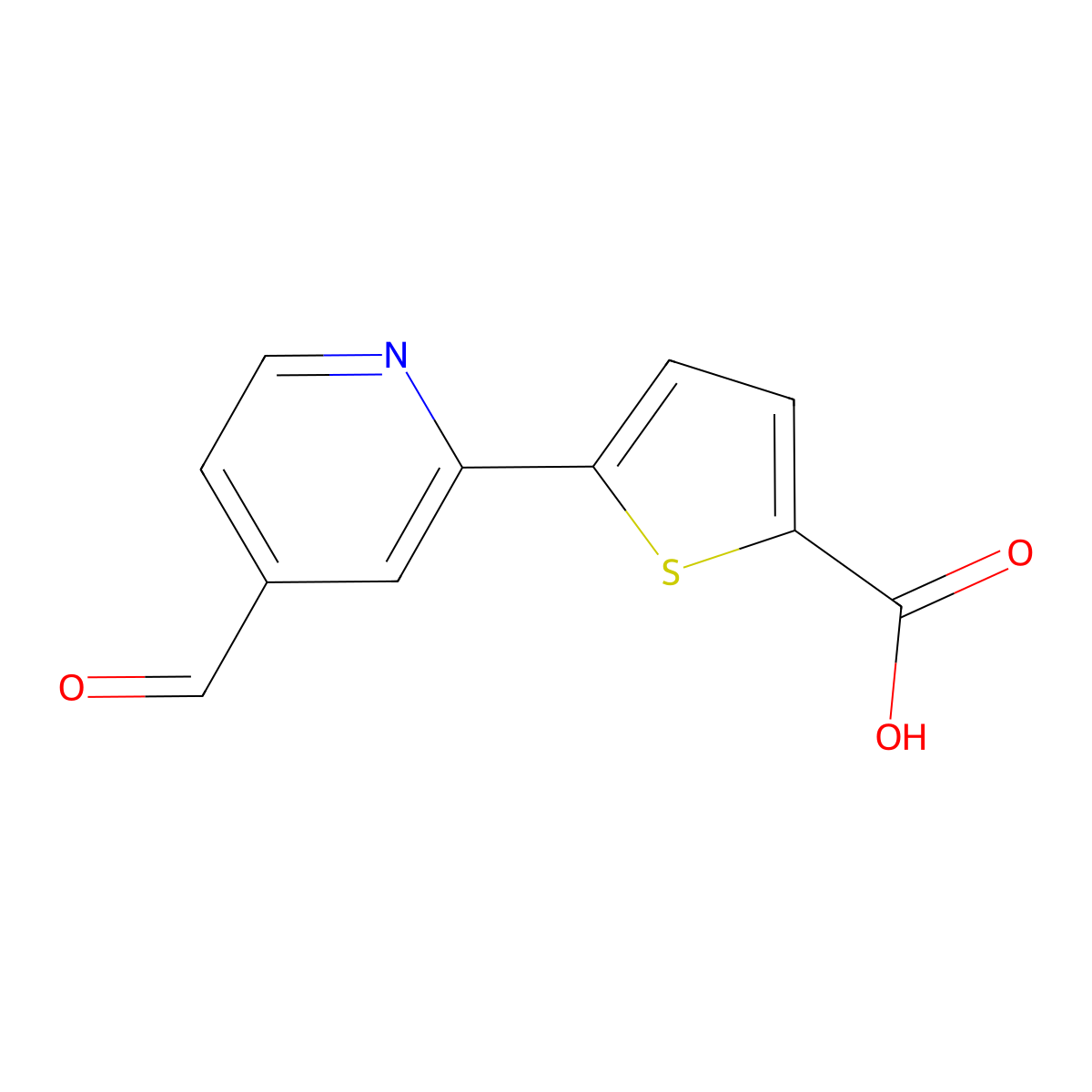 5-(4-Formylpyridin-2-yl)thiophene-2-carboxylic acid molecular structure, CAS 2137997-37-4