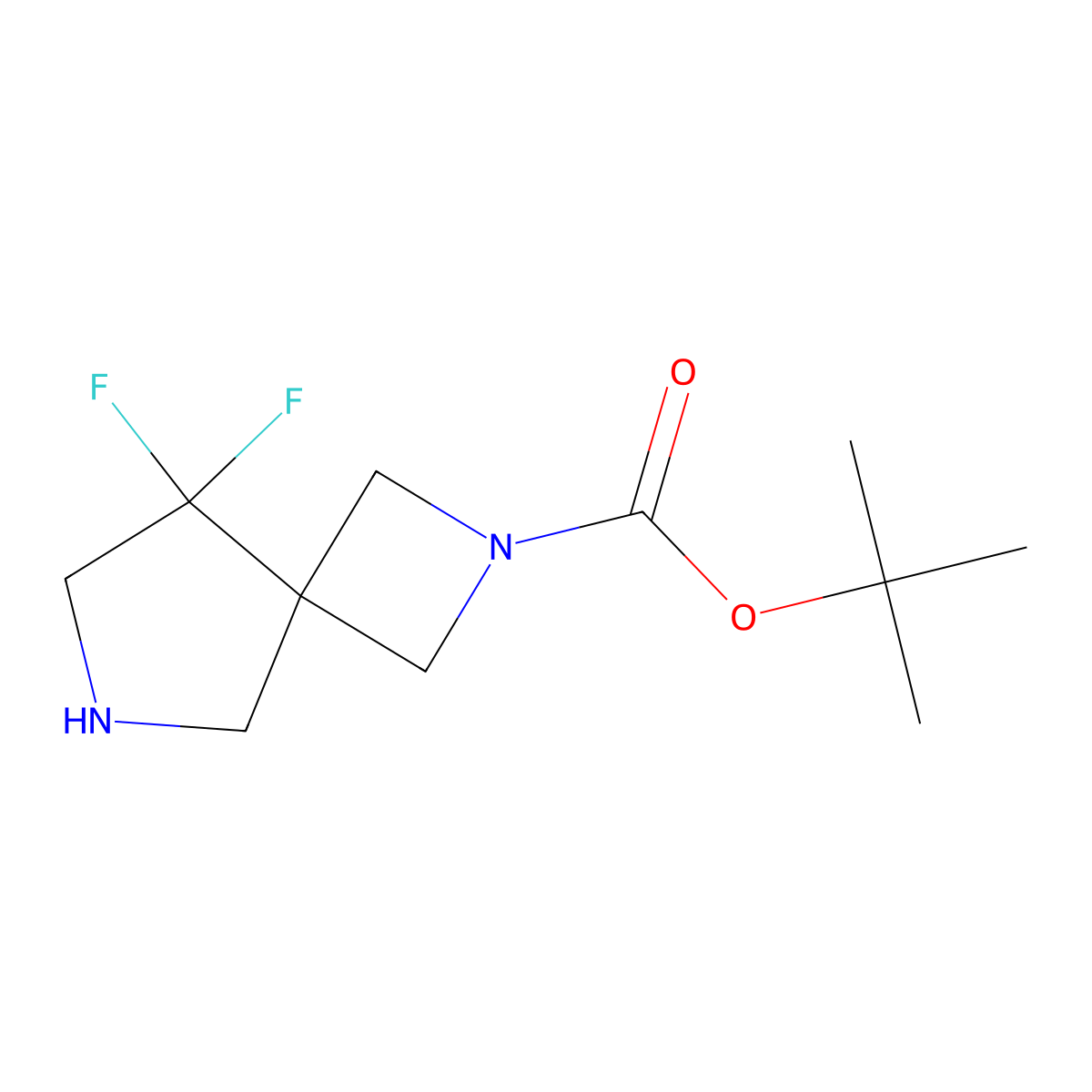 Tert-butyl 5,5-difluoro-2,7-diazaspiro[3.4]octane-2-carboxylate molecular structure, CAS 2137997-74-9