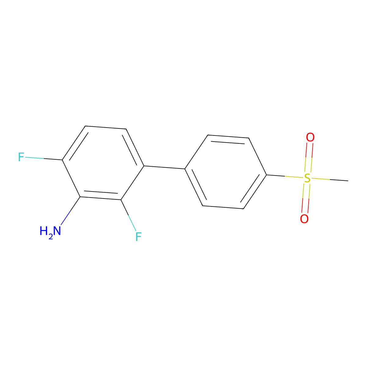 2,6-Difluoro-3-(4-methanesulfonylphenyl)aniline molecular structure, CAS 2137998-52-6