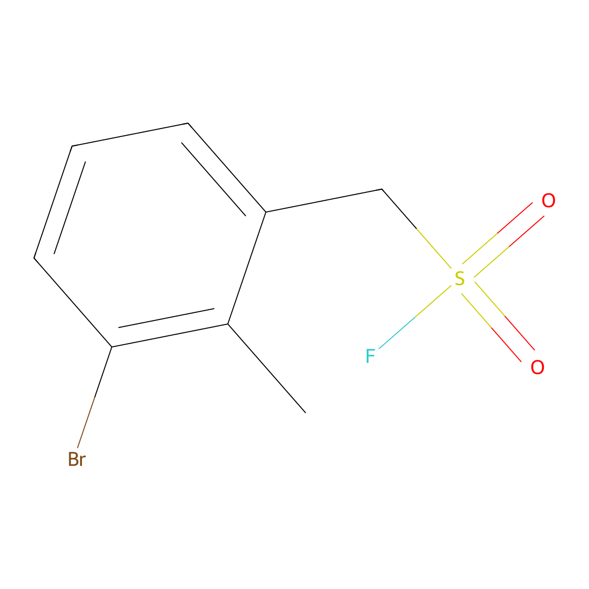 (3-Bromo-2-methylphenyl)methanesulfonyl fluoride molecular structure, CAS 2137999-20-1