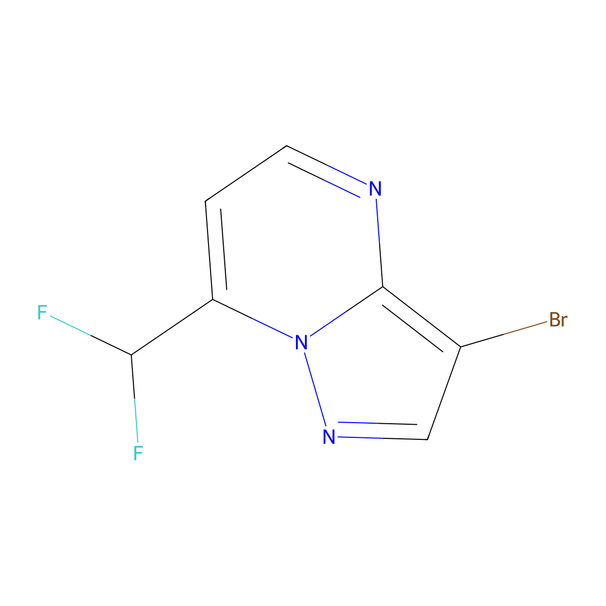 3-Bromo-7-(difluoromethyl)pyrazolo[1,5-a]pyrimidine molecular structure, CAS 2137999-39-2