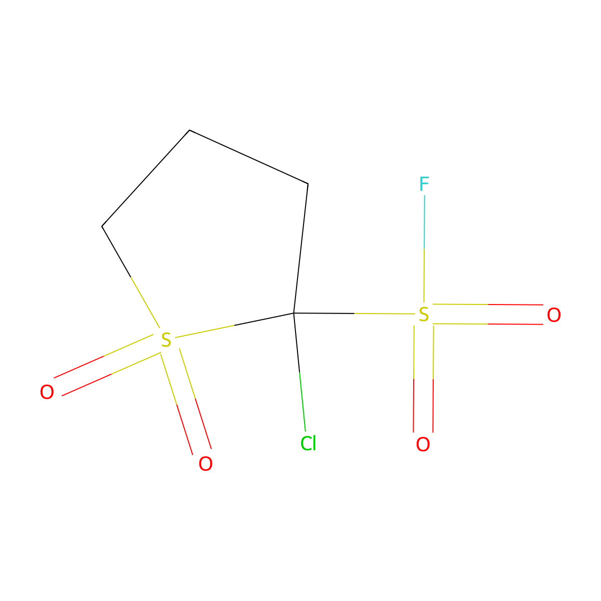 2-Chloro-1,1-dioxo-1lambda6-thiolane-2-sulfonyl fluoride molecular structure, CAS 2137999-50-7