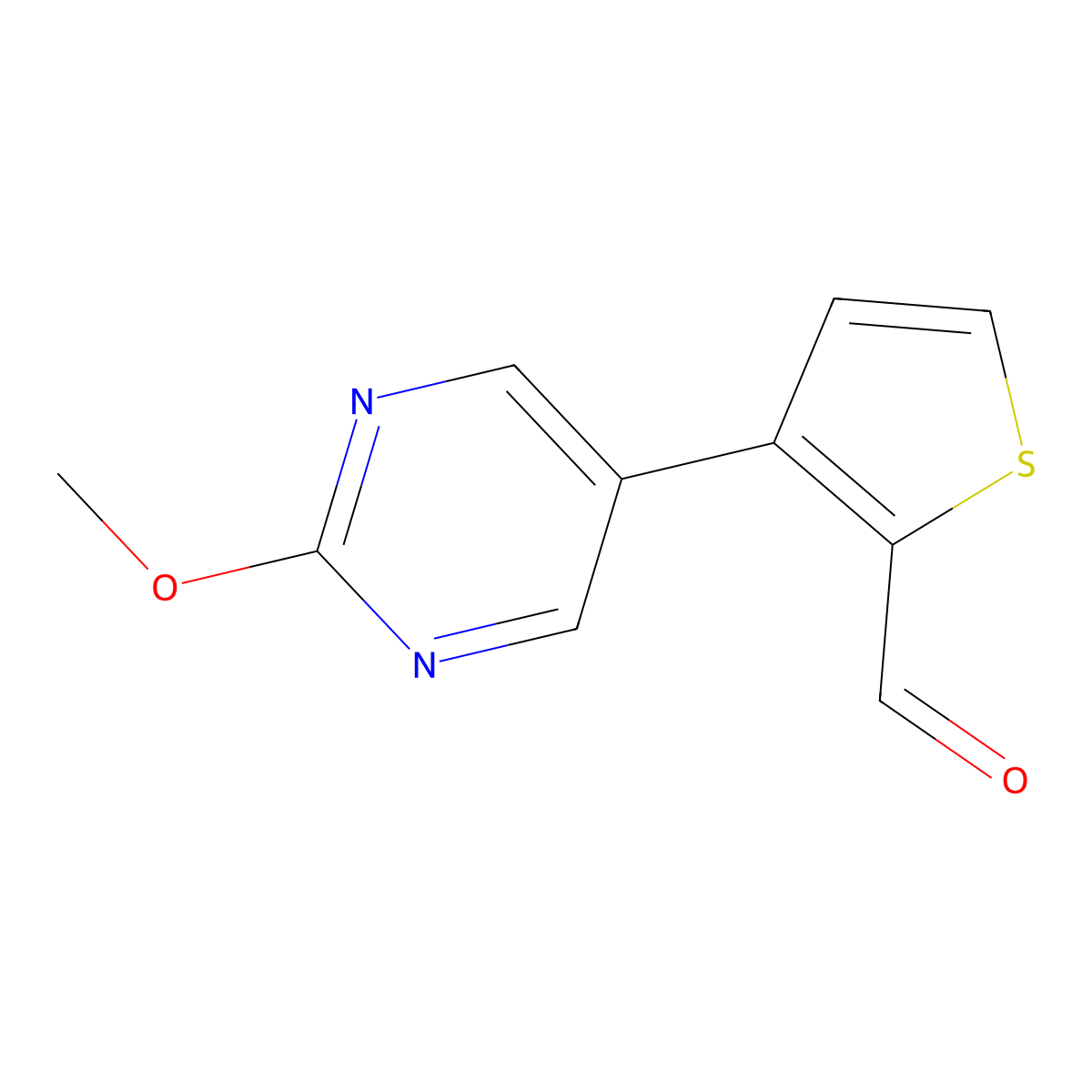 3-(2-Methoxypyrimidin-5-yl)thiophene-2-carbaldehyde molecular structure, CAS 2137999-73-4