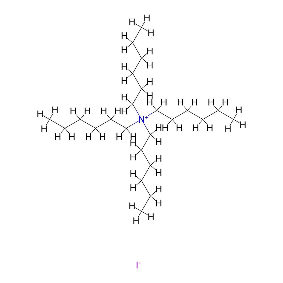 Tetrahexylammonium iodide molecular structure, CAS 2138-24-1
