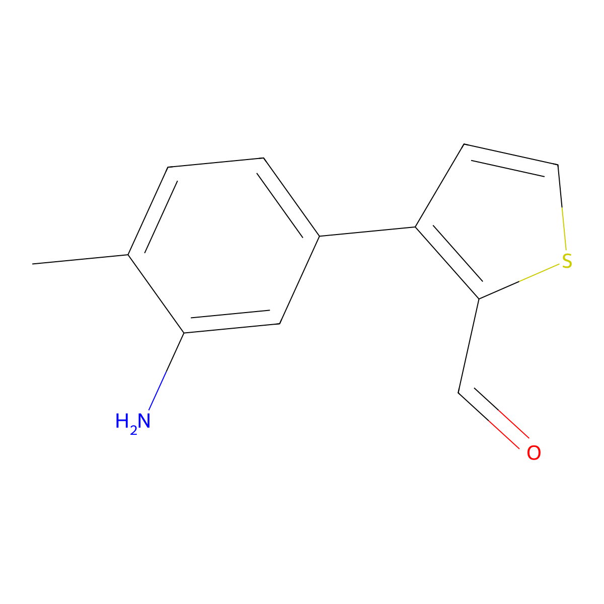 3-(3-Amino-4-methylphenyl)thiophene-2-carbaldehyde molecular structure, CAS 2138001-01-9