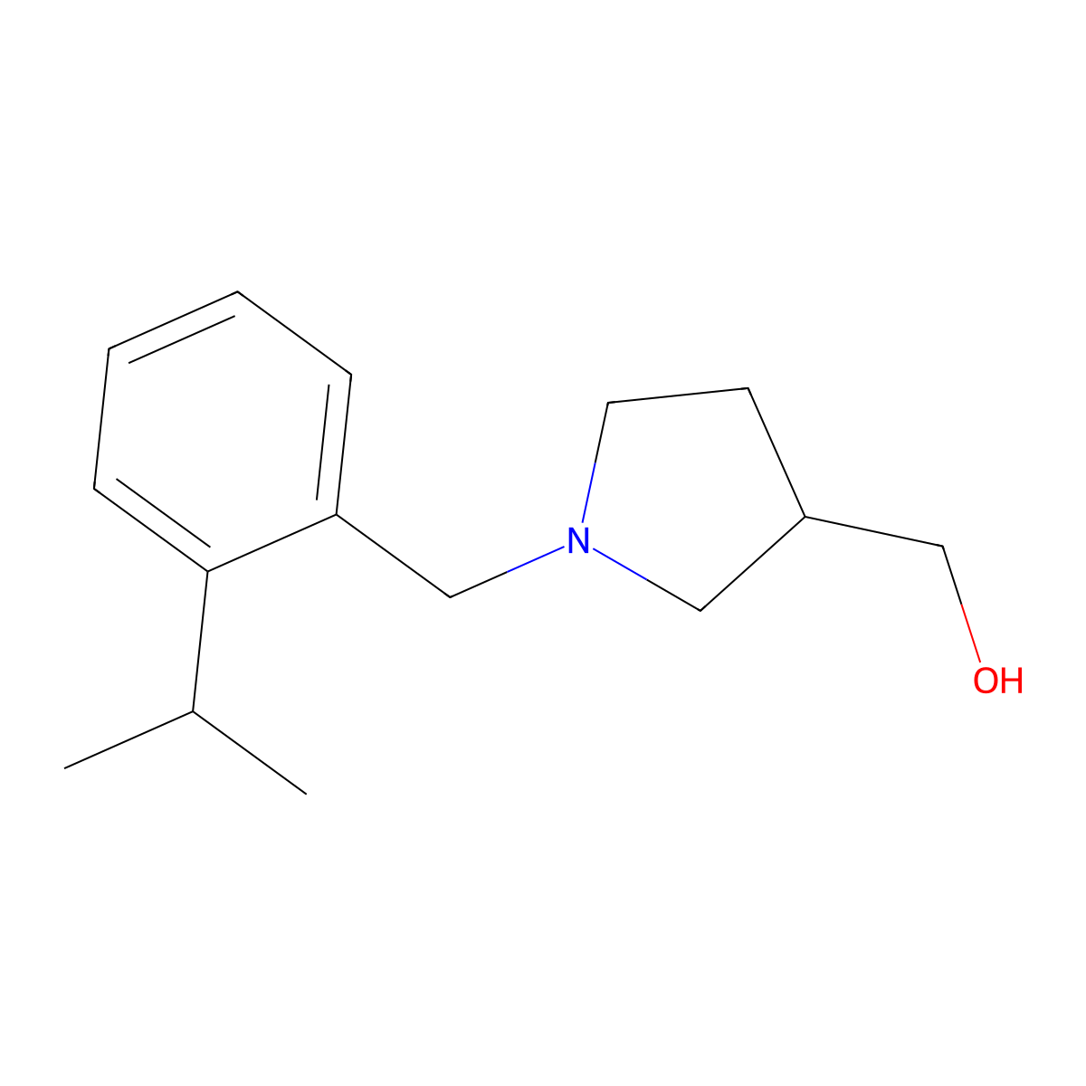 (1-{[2-(Propan-2-yl)phenyl]methyl}pyrrolidin-3-yl)methanol molecular structure, CAS 2138002-22-7
