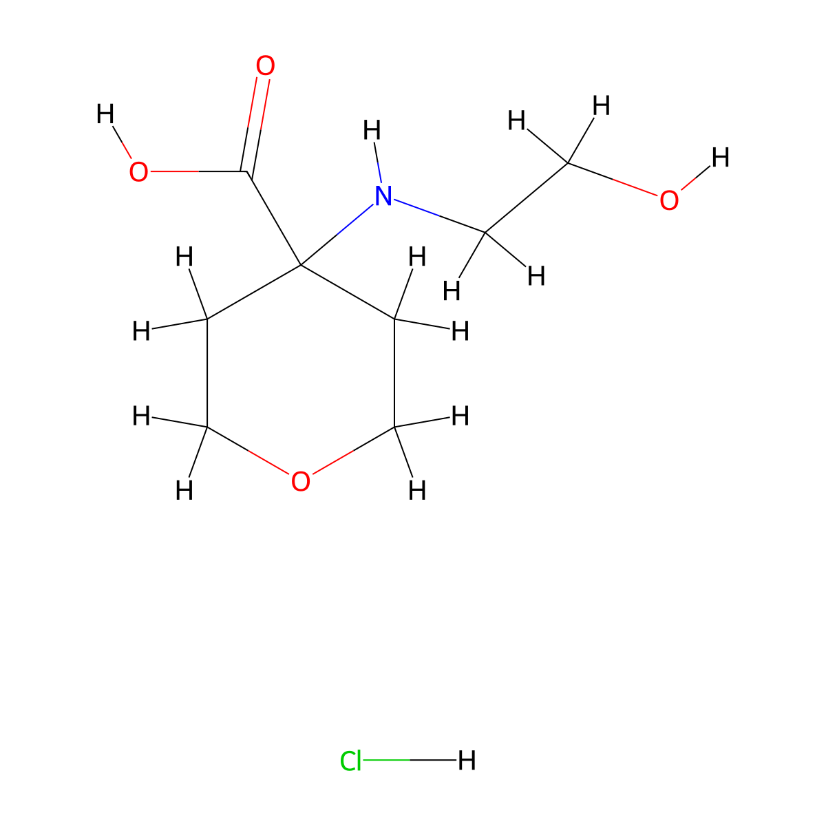 4-[(2-Hydroxyethyl)amino]oxane-4-carboxylic acid hydrochloride molecular structure, CAS 2138002-79-4