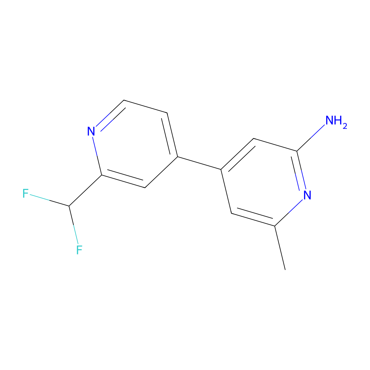 4-[2-(Difluoromethyl)pyridin-4-yl]-6-methylpyridin-2-amine molecular structure, CAS 2138003-84-4
