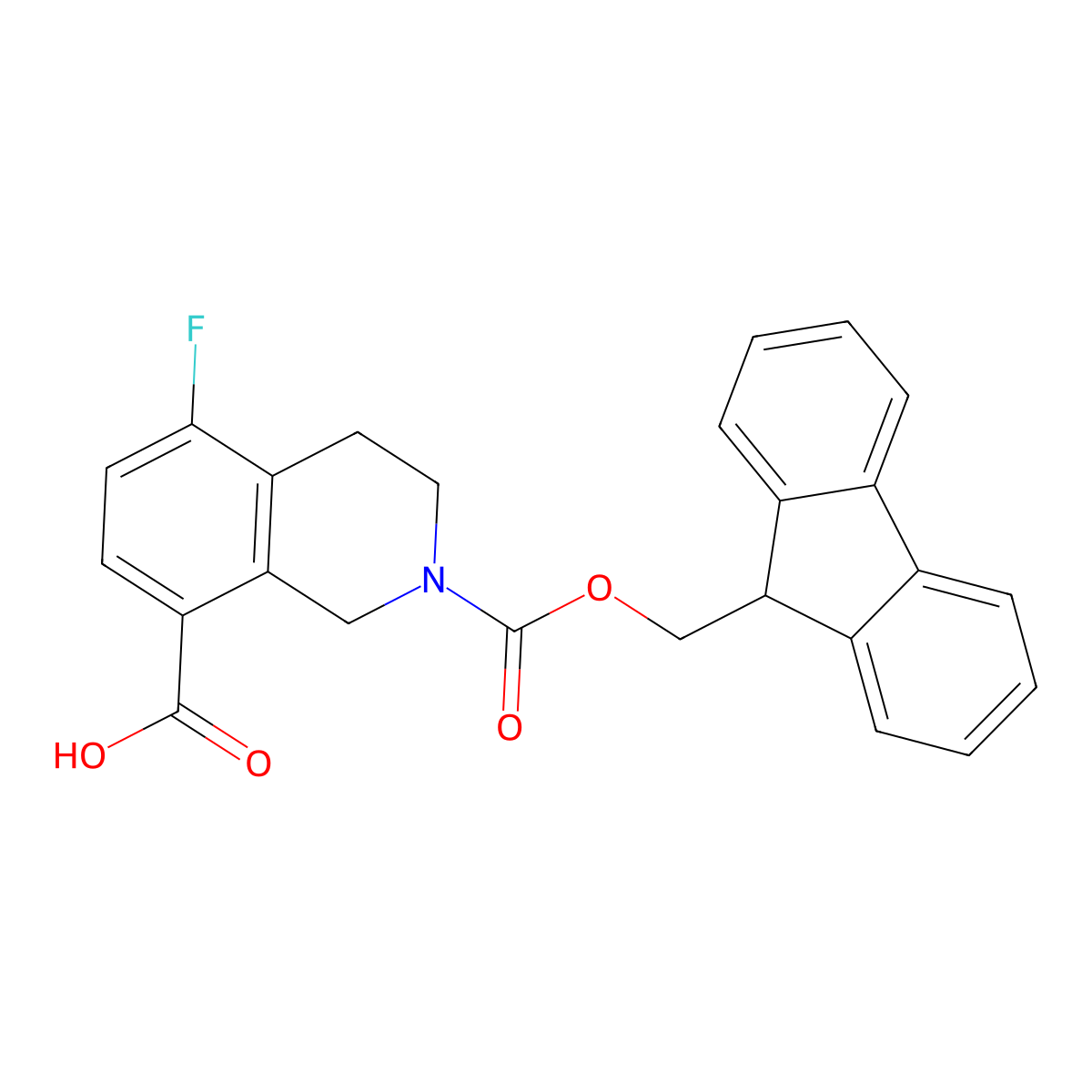2-{[(9H-fluoren-9-yl)methoxy]carbonyl}-5-fluoro-1,2,3,4-tetrahydroisoquinoline-8-carboxylic acid molecular structure, CAS 2138004-27-8