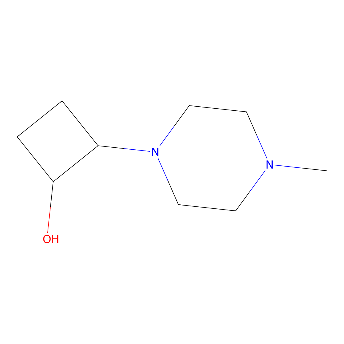2-(4-Methylpiperazin-1-yl)cyclobutan-1-ol molecular structure, CAS 2138004-48-3