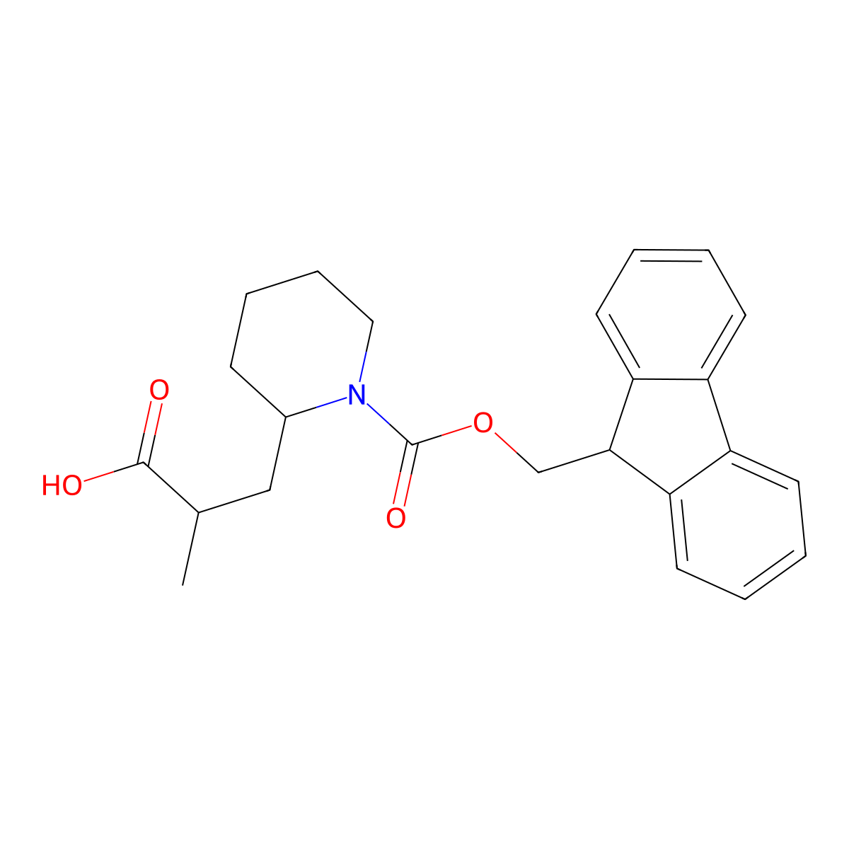 3-(1-{[(9H-fluoren-9-yl)methoxy]carbonyl}piperidin-2-yl)-2-methylpropanoic acid molecular structure, CAS 2138004-95-0