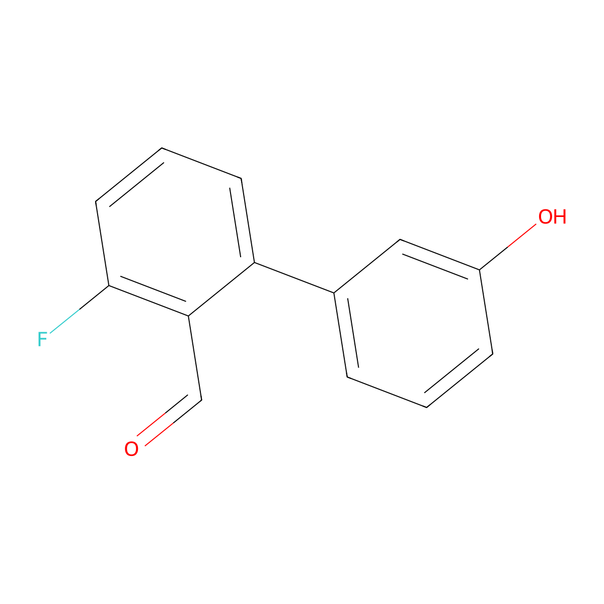2-Fluoro-6-(3-hydroxyphenyl)benzaldehyde molecular structure, CAS 2138005-05-5