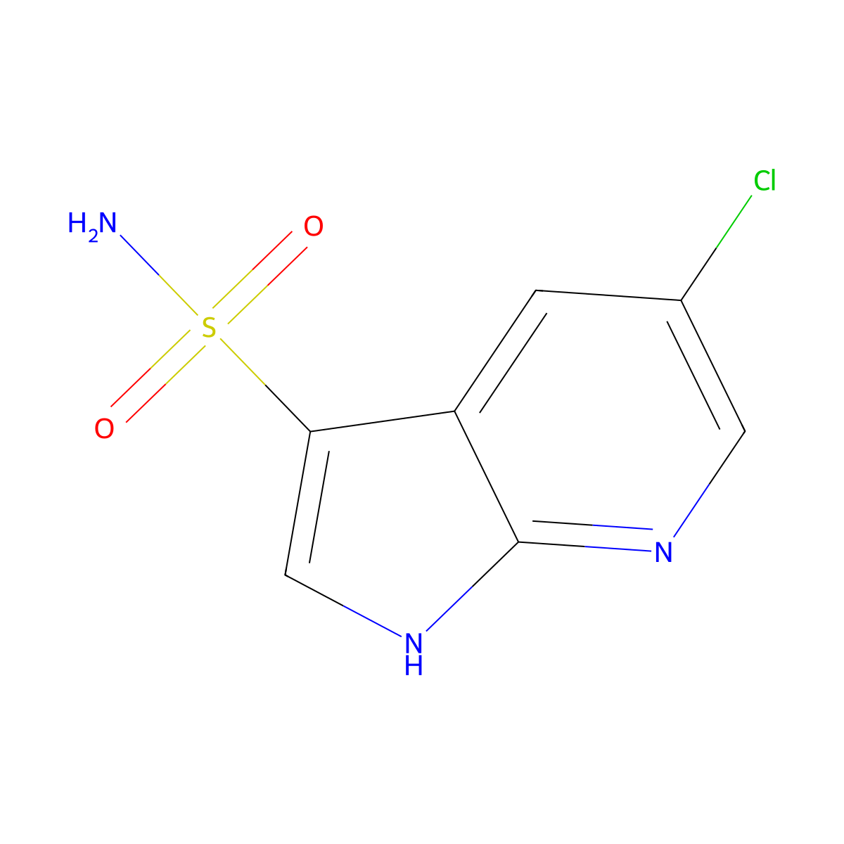 5-chloro-1H-pyrrolo[2,3-b]pyridine-3-sulfonamide molecular structure, CAS 2138005-41-9