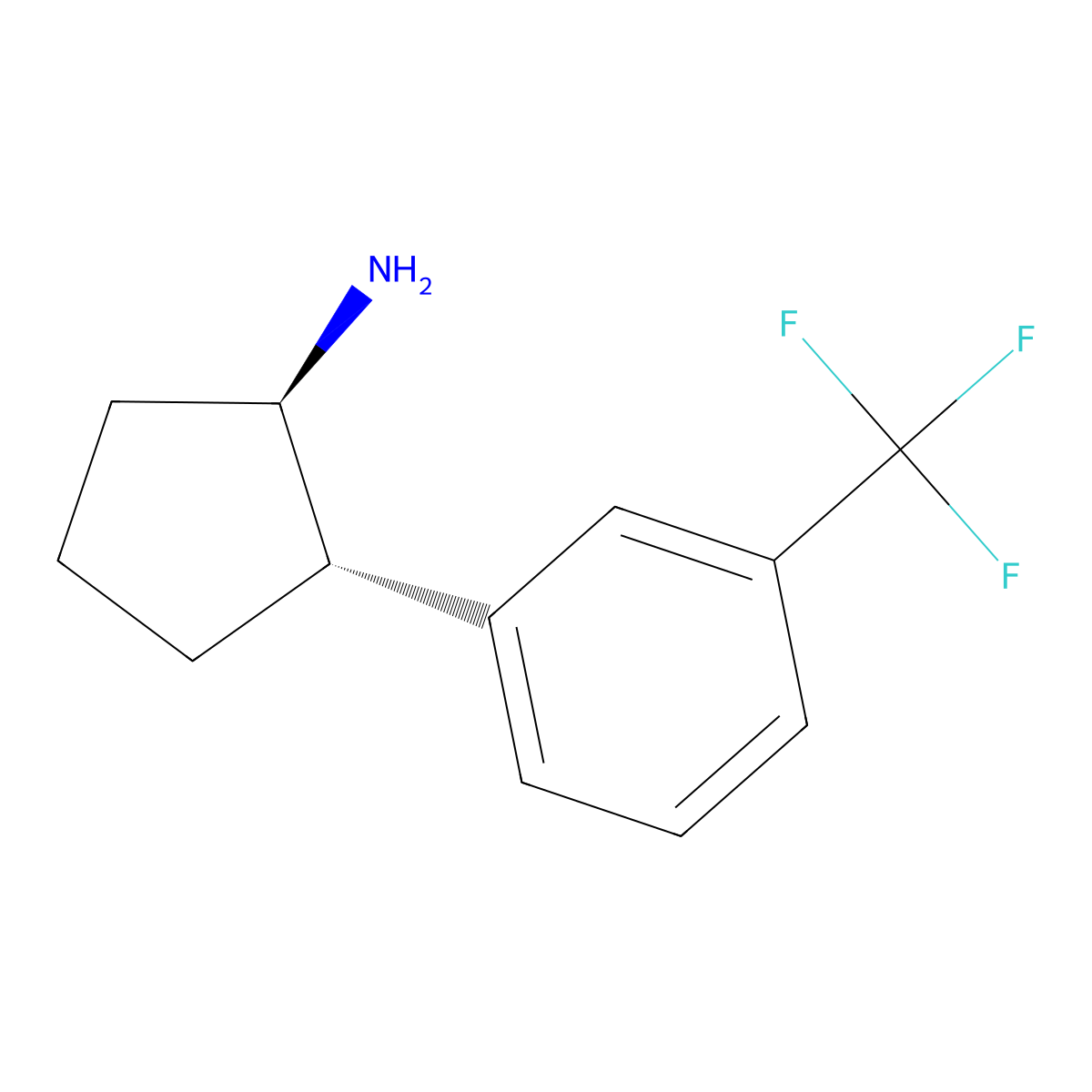 rac-(1R,2S)-2-[3-(trifluoromethyl)phenyl]cyclopentan-1-amine molecular structure, CAS 2138005-49-7