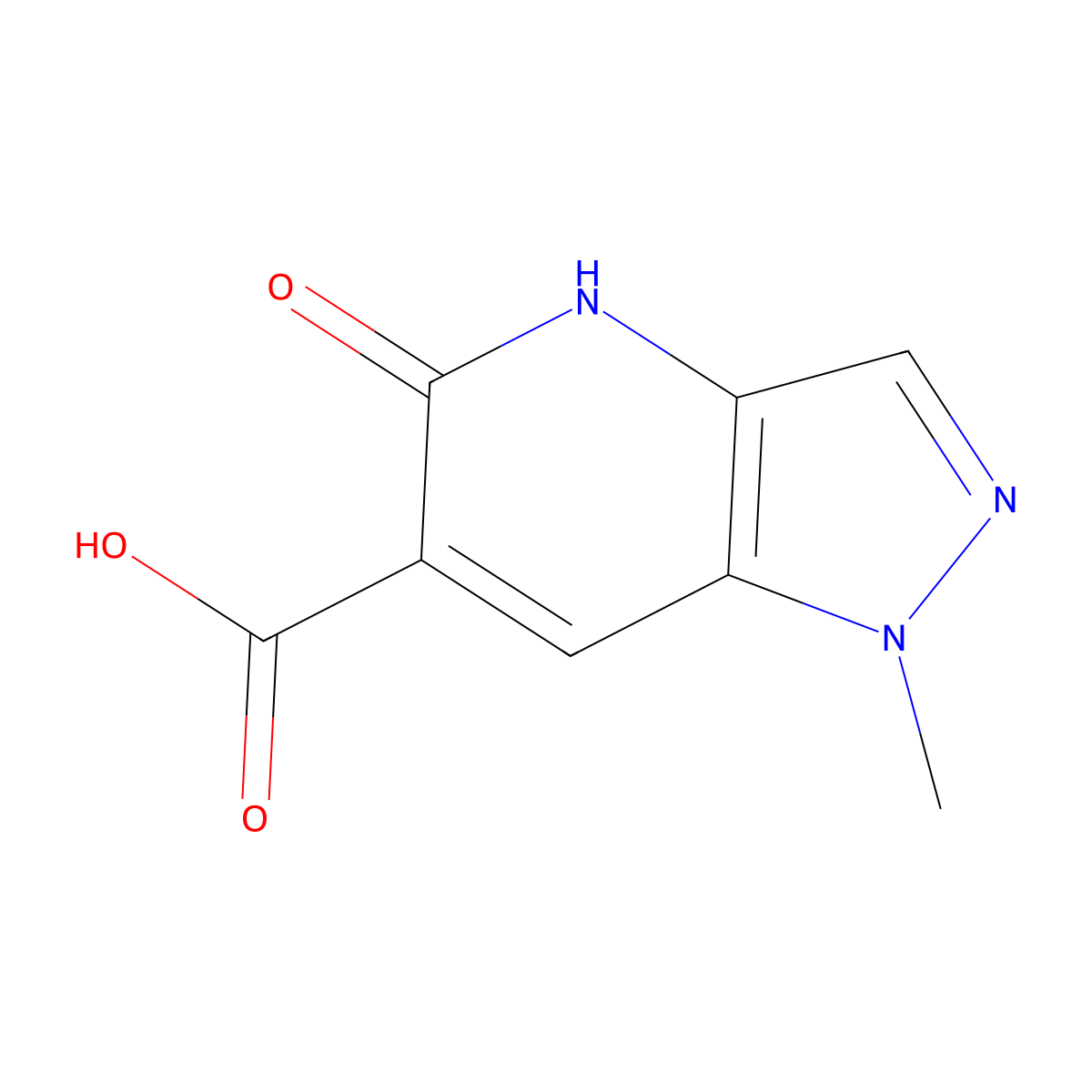 1-methyl-5-oxo-1H,4H,5H-pyrazolo(4,3-b)pyridine-6-carboxylic acid molecular structure, CAS 2138005-55-5