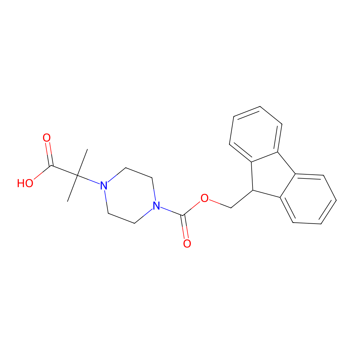2-(4-(((9H-fluoren-9-yl)methoxy)carbonyl)piperazin-1-yl)-2-methylpropanoic acid molecular structure, CAS 2138005-68-0