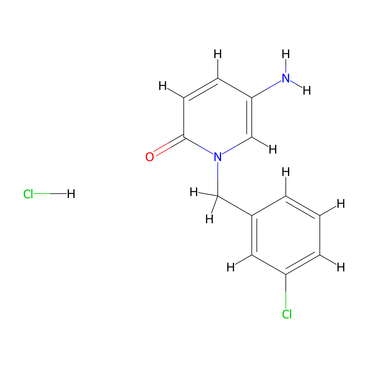 5-Amino-1-[(3-chlorophenyl)methyl]-1,2-dihydropyridin-2-one hydrochloride molecular structure, CAS 2138005-71-5