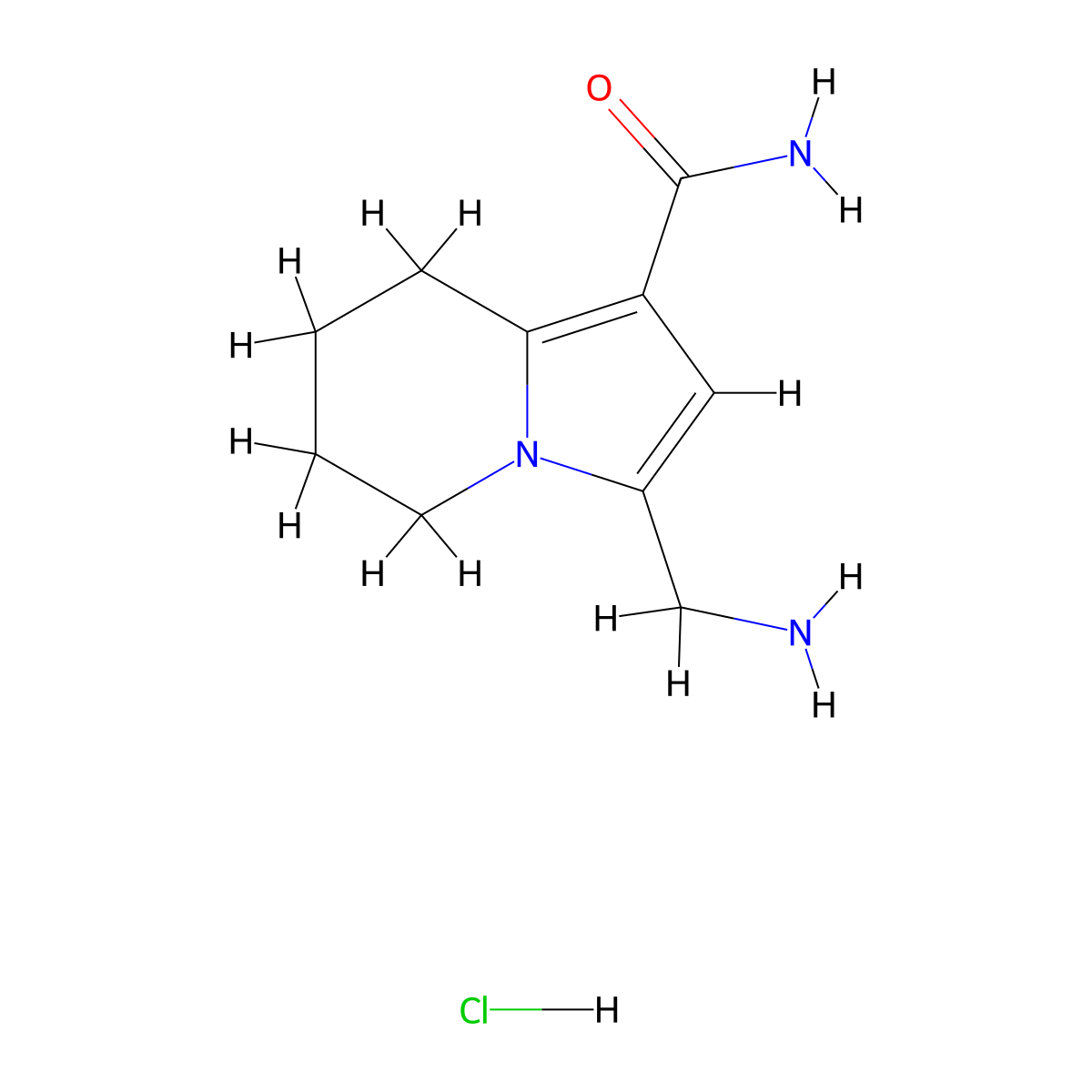 3-(Aminomethyl)-5,6,7,8-tetrahydroindolizine-1-carboxamide hydrochloride molecular structure, CAS 2138005-84-0