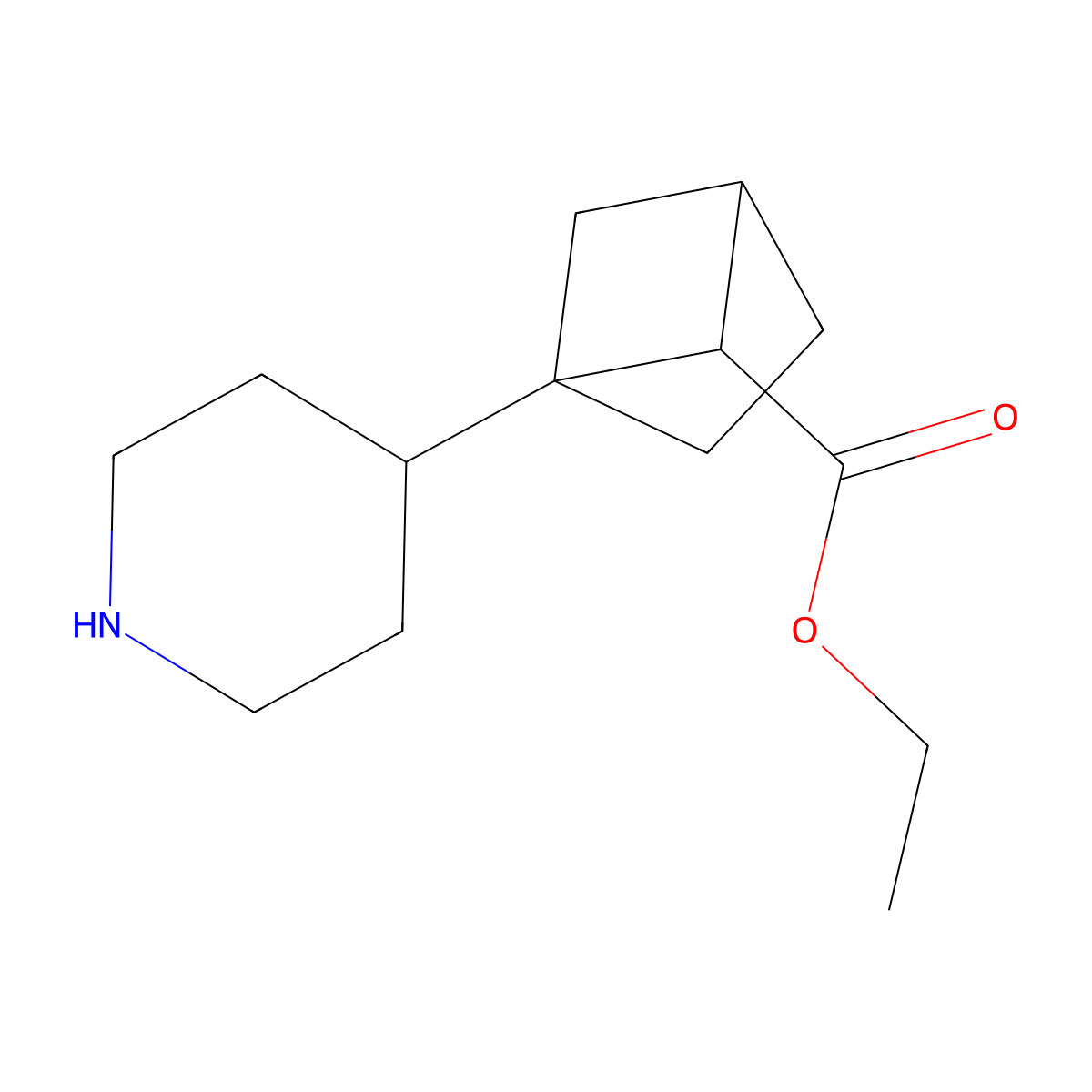 Ethyl 1-(piperidin-4-yl)bicyclo[2.1.1]hexane-5-carboxylate molecular structure, CAS 2138006-01-4