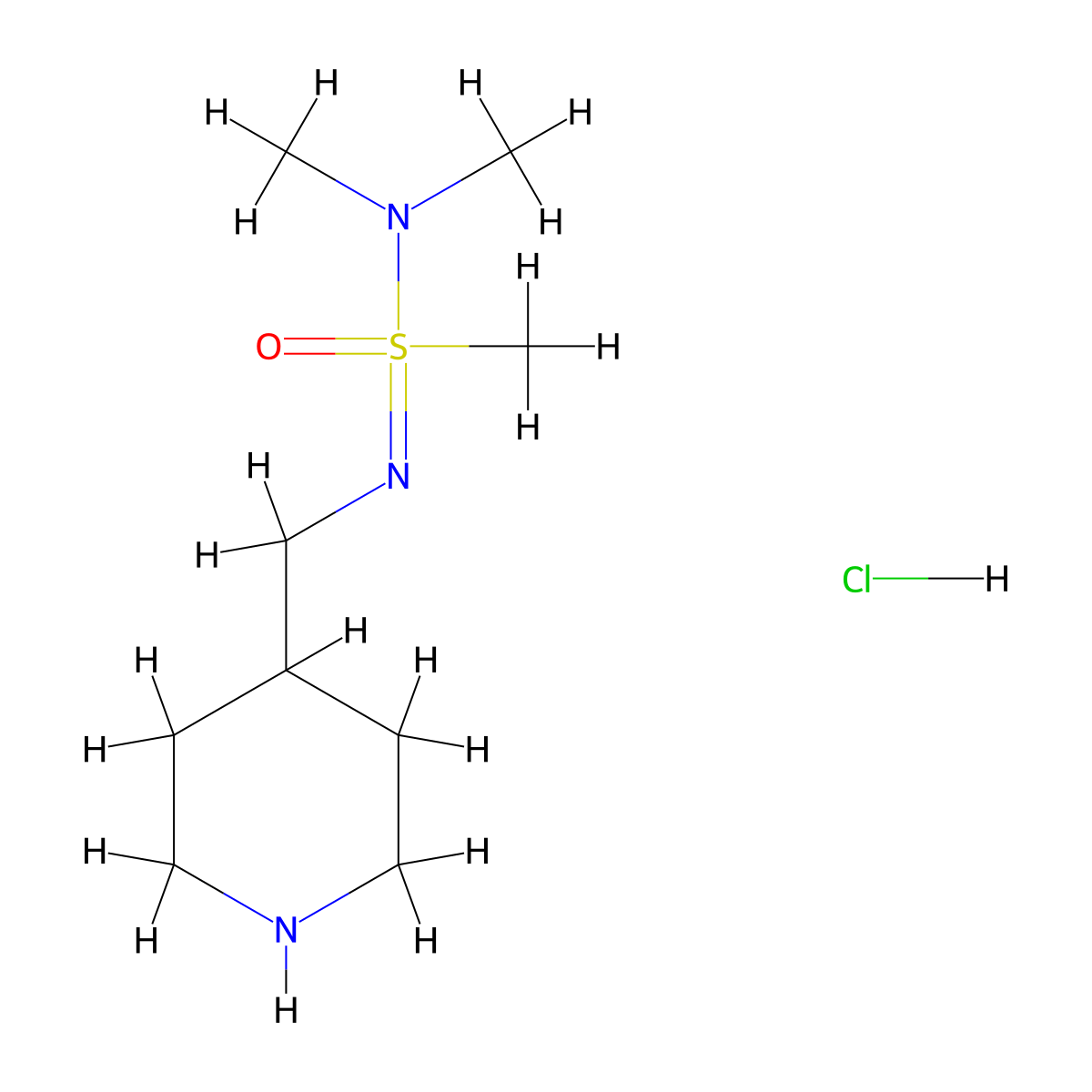 N,N-dimethyl-N-[(piperidin-4-yl)methyl]methanesulfonoimidamide hydrochloride molecular structure, CAS 2138006-02-5