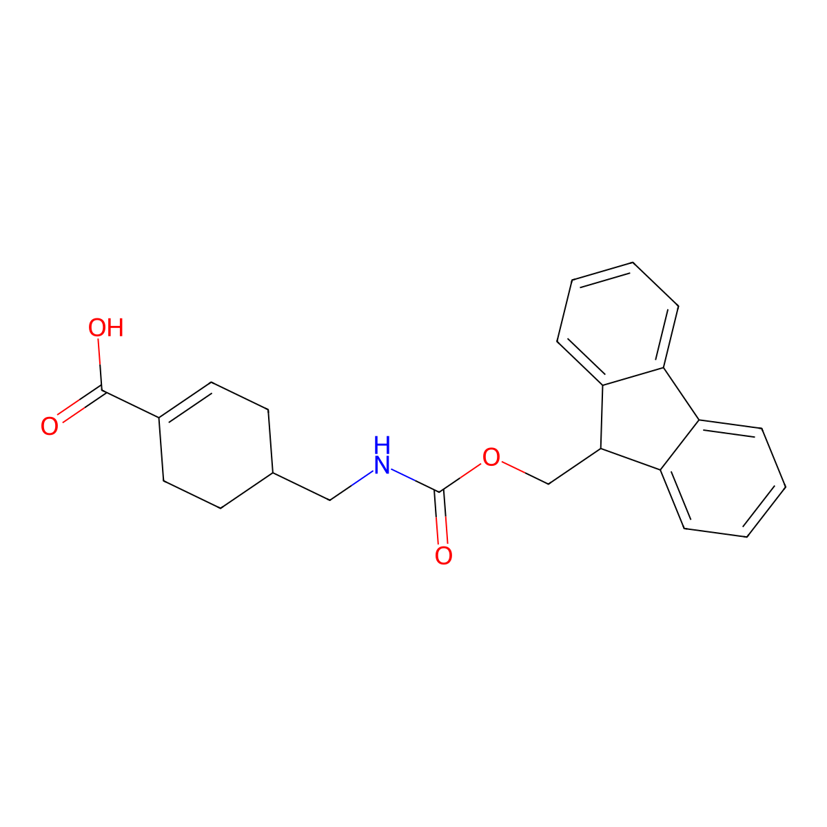 4-[({[(9H-fluoren-9-yl)methoxy]carbonyl}amino)methyl]cyclohex-1-ene-1-carboxylic acid molecular structure, CAS 2138006-04-7
