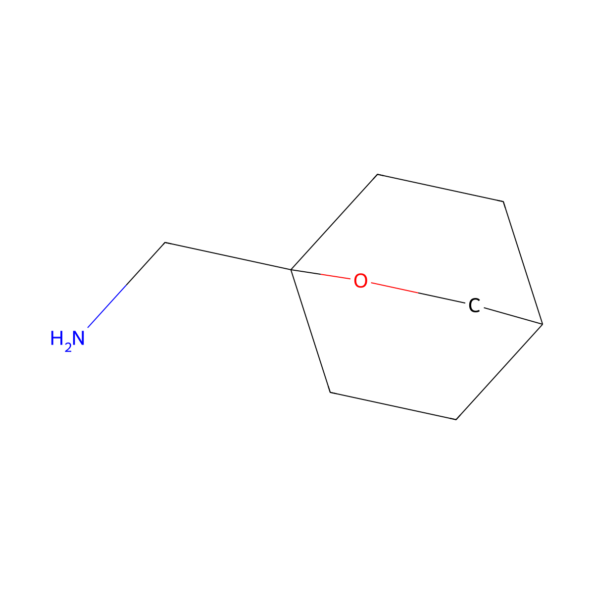 (2-Oxabicyclo(2.2.2)octan-1-yl)methanamine molecular structure, CAS 2138006-50-3