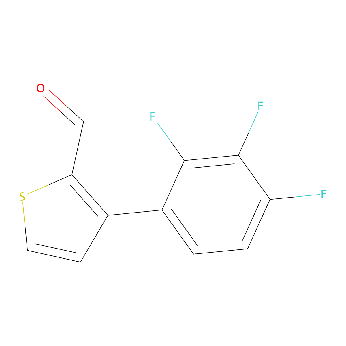 3-(2,3,4-Trifluorophenyl)thiophene-2-carbaldehyde molecular structure, CAS 2138008-86-1