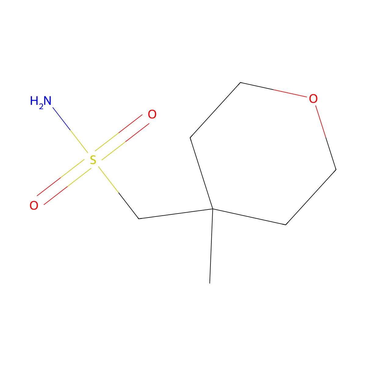 (4-Methyloxan-4-yl)methanesulfonamide molecular structure, CAS 2138009-37-5