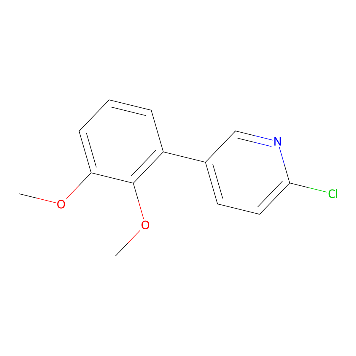 2-Chloro-5-(2,3-dimethoxyphenyl)pyridine molecular structure, CAS 2138010-00-9