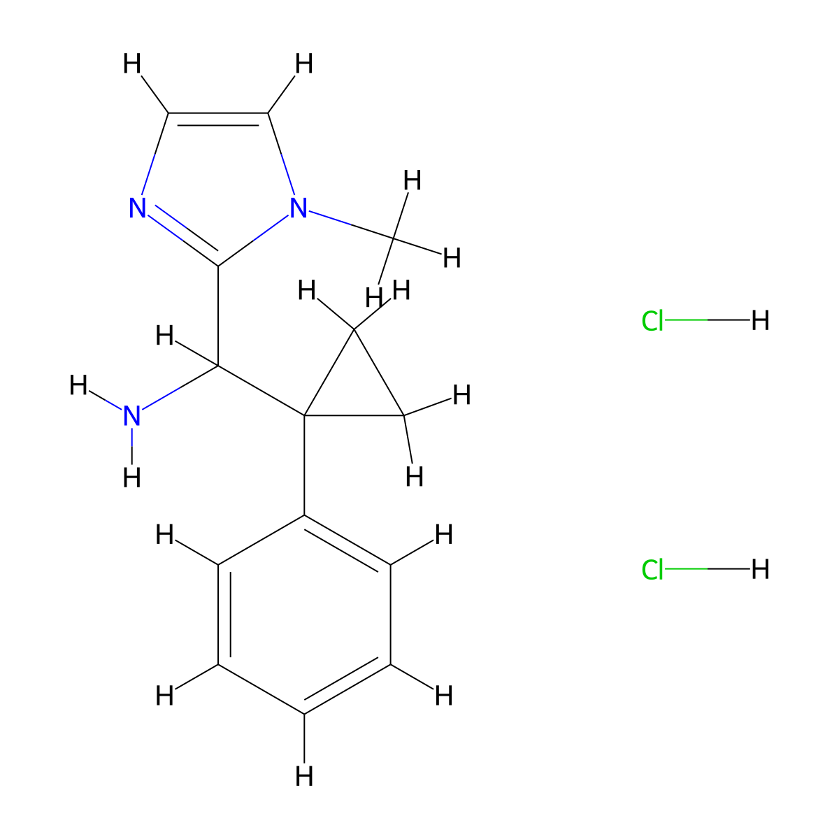 (1-methyl-1H-imidazol-2-yl)(1-phenylcyclopropyl)methanamine dihydrochloride molecular structure, CAS 2138010-63-4