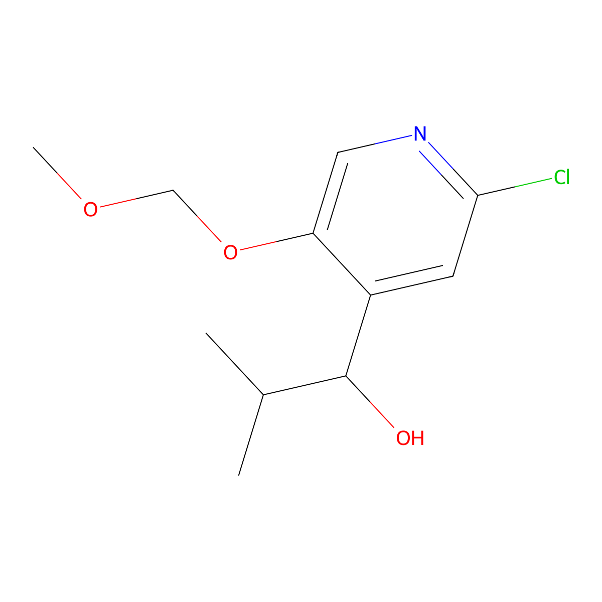 1-[2-Chloro-5-(methoxymethoxy)pyridin-4-yl]-2-methylpropan-1-ol molecular structure, CAS 2138010-93-0