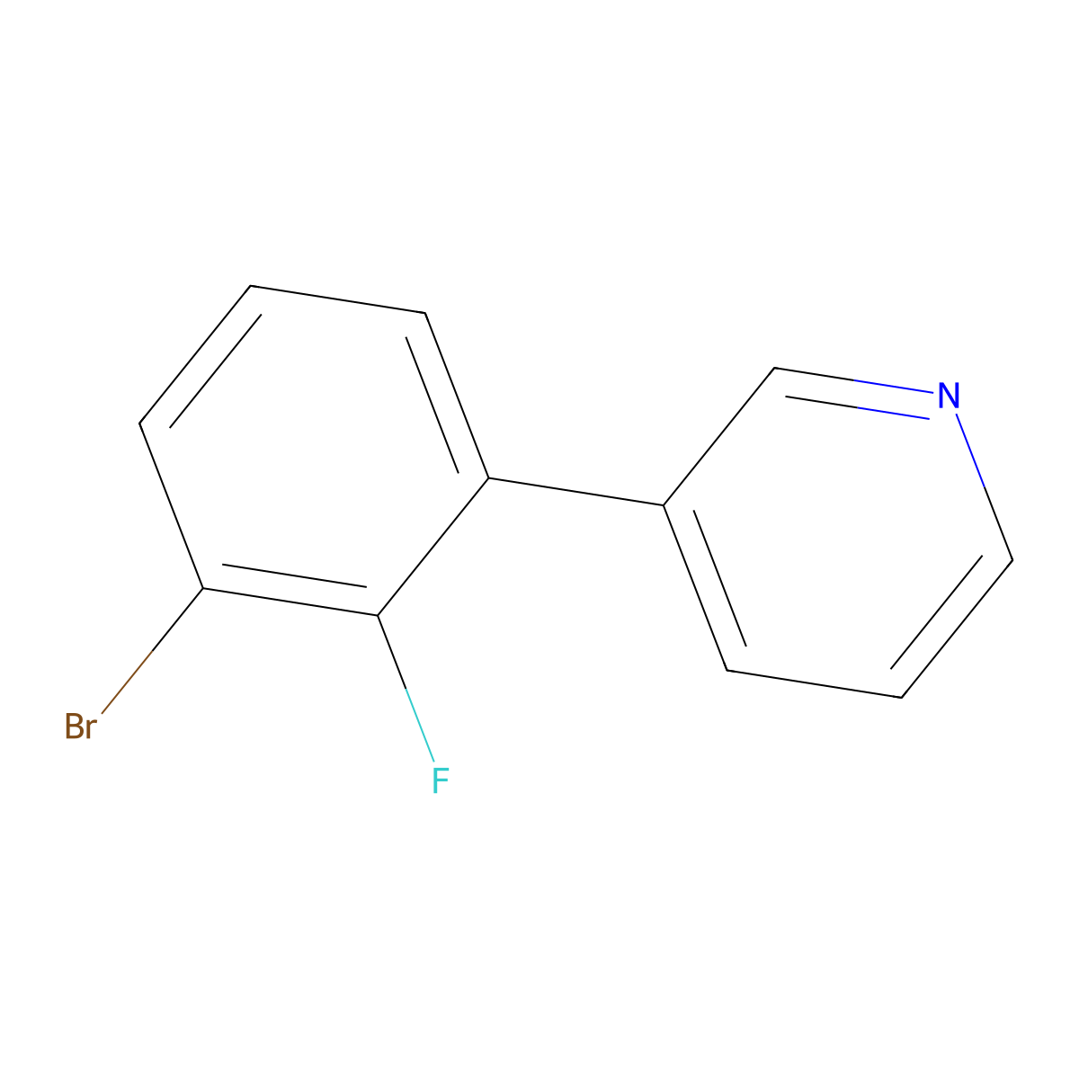3-(3-Bromo-2-fluorophenyl)pyridine molecular structure, CAS 2138012-64-1
