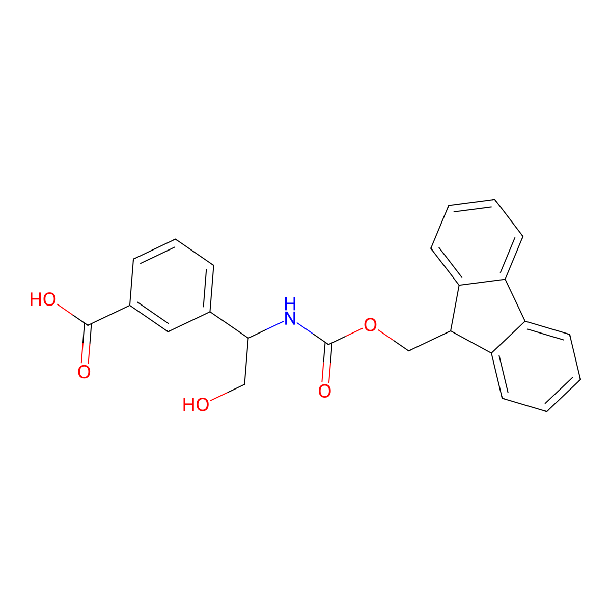 3-[1-({[(9H-fluoren-9-yl)methoxy]carbonyl}amino)-2-hydroxyethyl]benzoic acid molecular structure, CAS 2138014-30-7