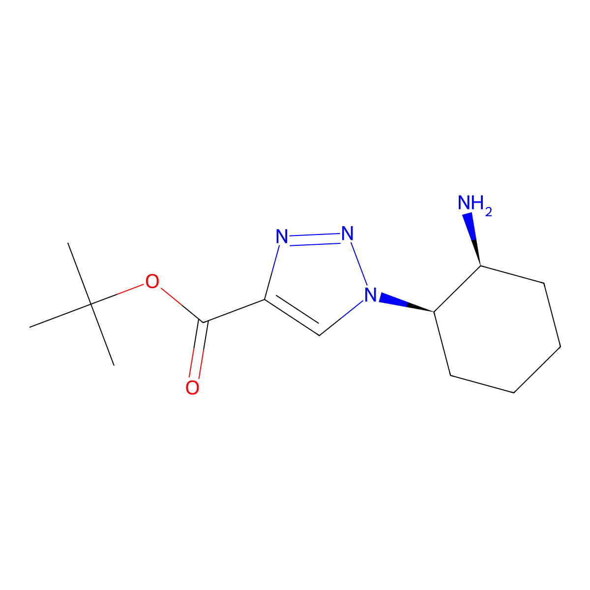 Tert-butyl 1-[(1R,2S)-2-aminocyclohexyl]triazole-4-carboxylate molecular structure, CAS 2138015-24-2