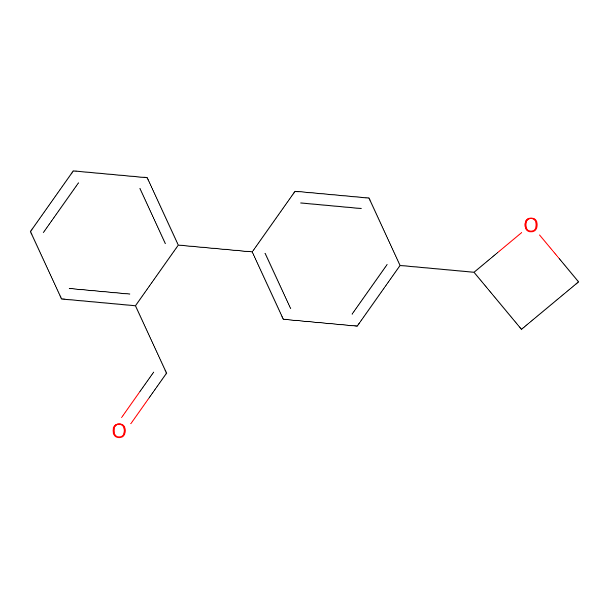 2-[4-(Oxetan-2-yl)phenyl]benzaldehyde molecular structure, CAS 2138016-00-7
